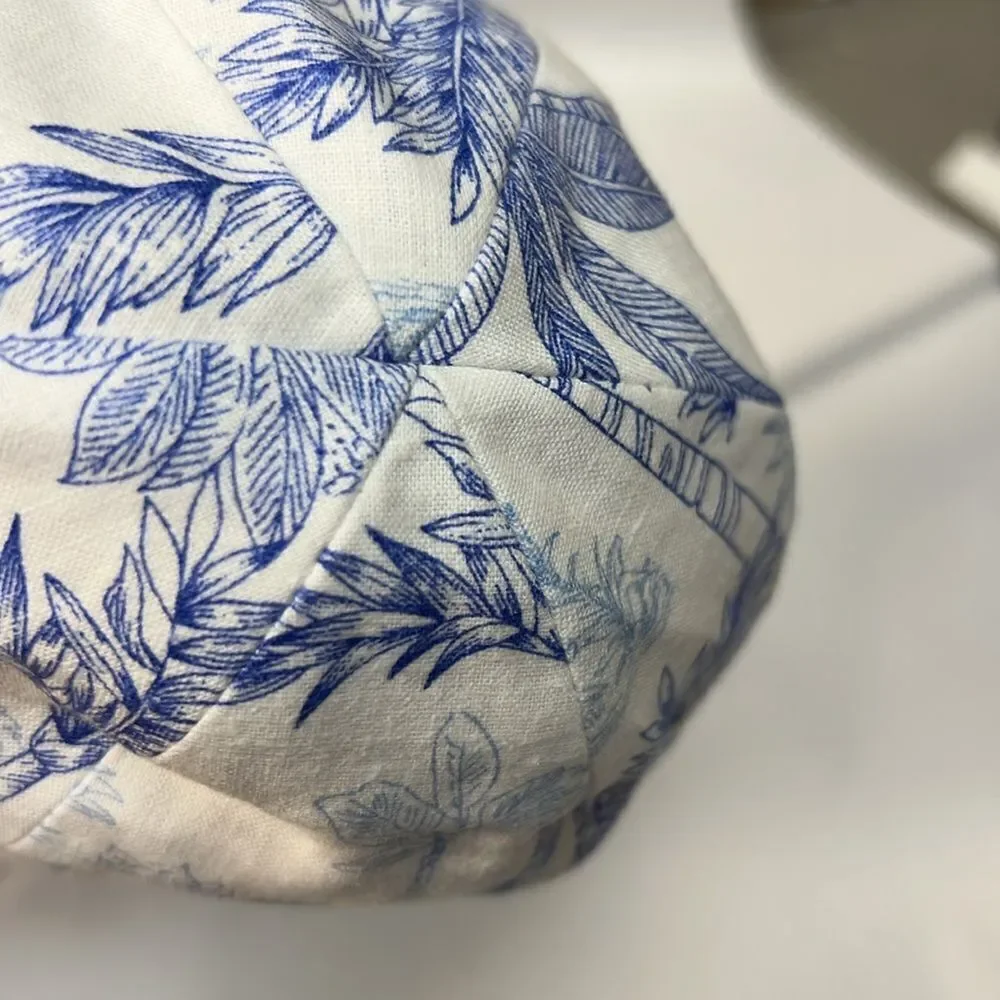 Janie and Jack 101091001 Light Blue Palm Toile sun hat size 0-3 months NWT